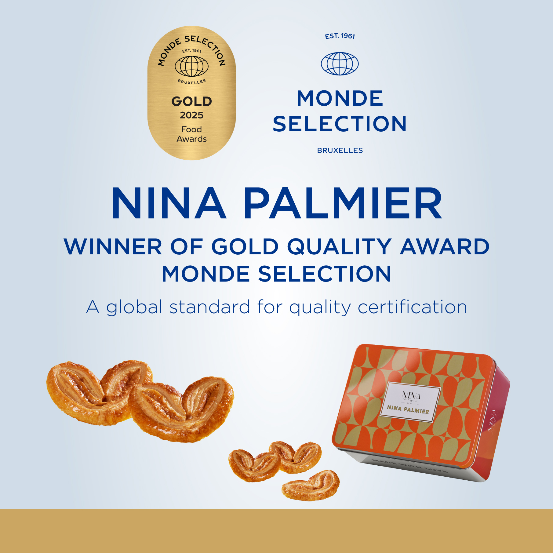 金獎，2025 世界品質評鑑大賞 (如心蝴蝶酥) Monde Selection